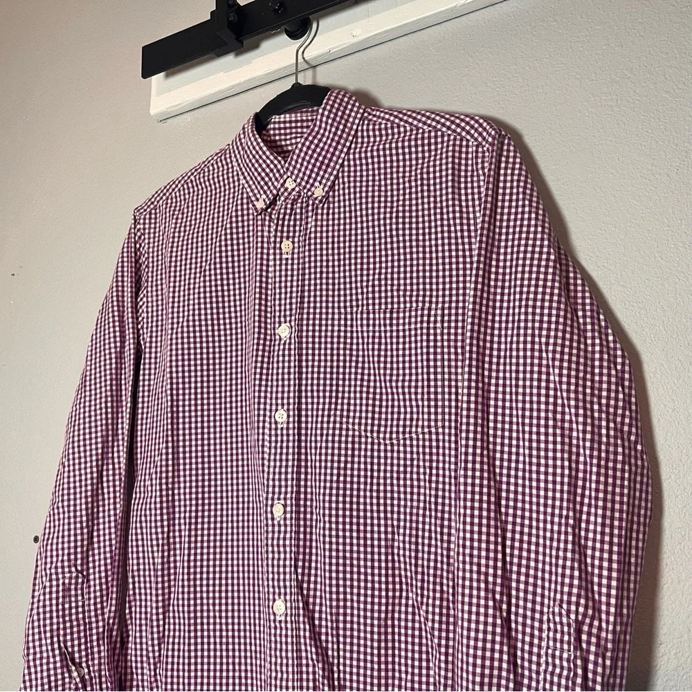 J. Crew Button Down Shirt Purple Gingham Plaid Men's Size Small Cotton